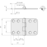 Roca hængsel 102x64mm RF304