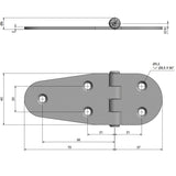 Roca hængsel 107x40mm AISI 316