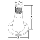 Glomex V9174 Antenneholder for dæksmontering i RF stål