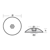 Tecnoseal Alu tallerken anode sæt Ø92mm 280g