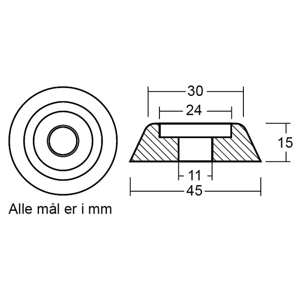 Tecnoseal Zinkanode lewmar serie 185 (589350)