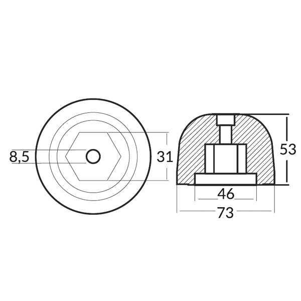 Tecnoseal Zinkanode Sidepower/Sleipner (501180)