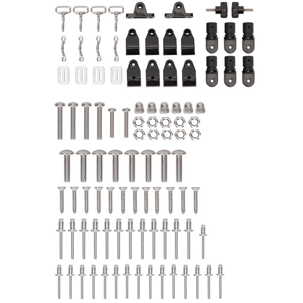 Bimini top monteringsdele, skruer & plast beslag t/1 Bimini