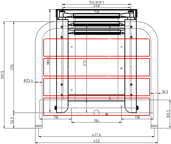 Badeplatform med 3-trins stige L-45cm d-39cm