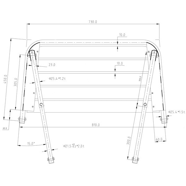 Badeplatform l-81cm d-45cm Ø25mm rør