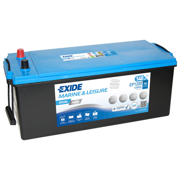 Exide Batteri dual AGM 700cca - 140Ah poler i samme ende