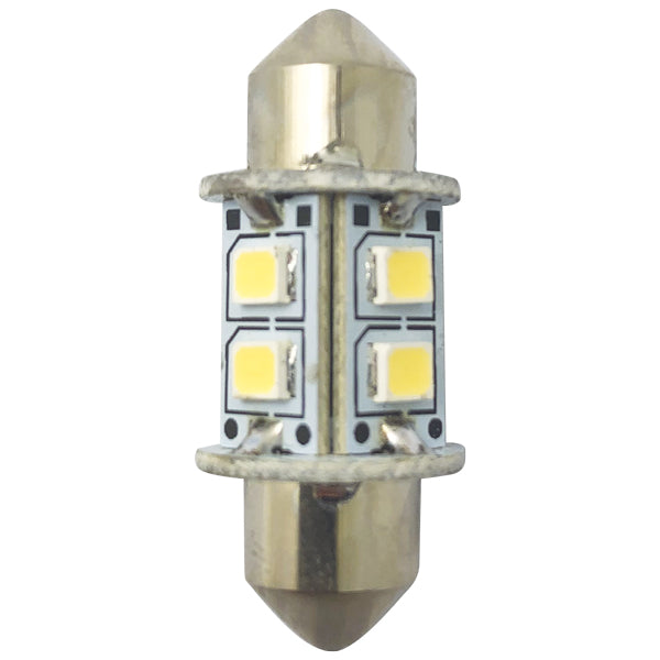 1852 LED pinolpære 31mm 10-35V 0,8/8W 6000K - 2 pak