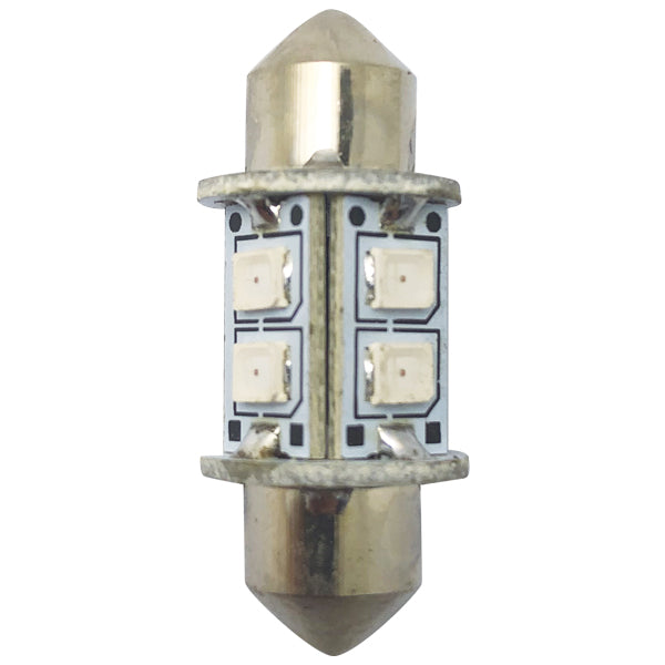 1852 LED pinolpære 31mm 10-35V 0,8/8W rød - 2 pak